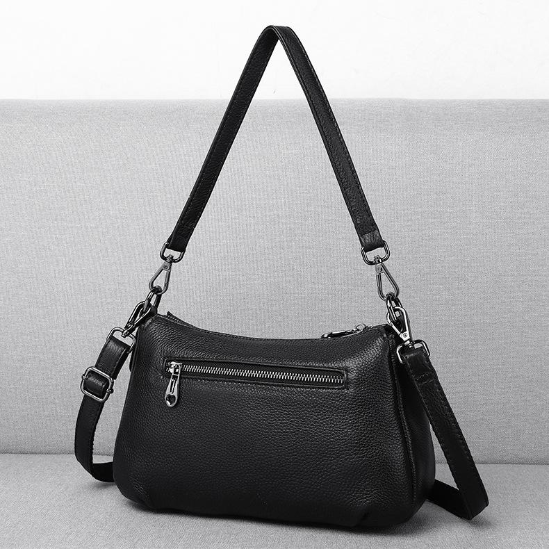 Crossbody-Tasche aus Vollnarbenleder für Damen - Geräumiger Organizer für Mütter mit mehr Taschen, Schicke & Praktische Umhängetasche