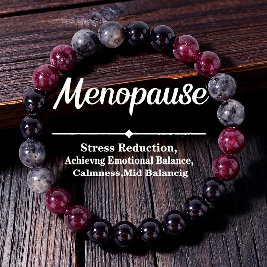 Bracelet Festif en Perles Grenat Onyx Noir et Labradorite Bijoux de Mode Mystiques Pour Hommes et Femmes Accessoire Simple Polyvalent pour le Quotidien