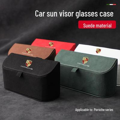 Portaocchiali Parasole in Alcantara Porsche - Portaoggetti per Occhiali da Sole per Auto e Accessorio Decorativo per Interni