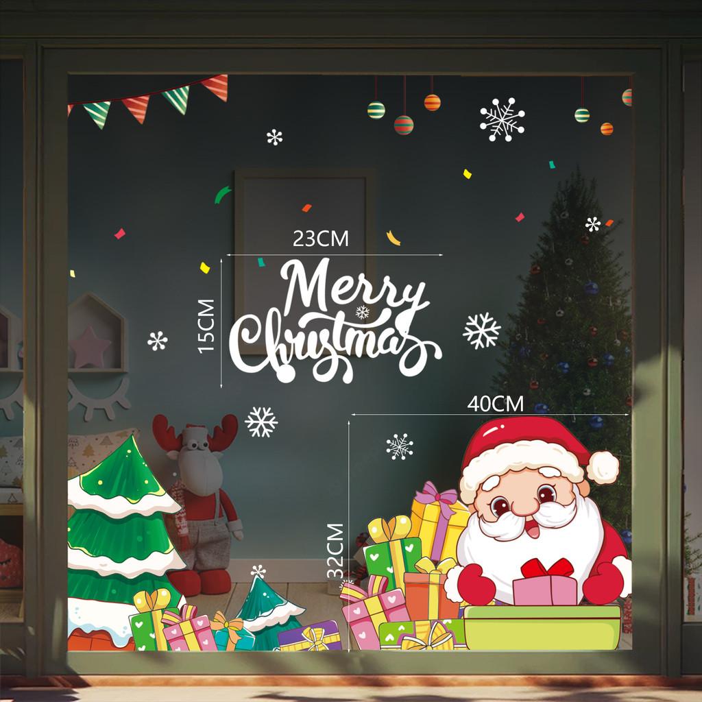 New Pvc Christmas Static Cling Window Decor Featuring Festive Santa Claus Design