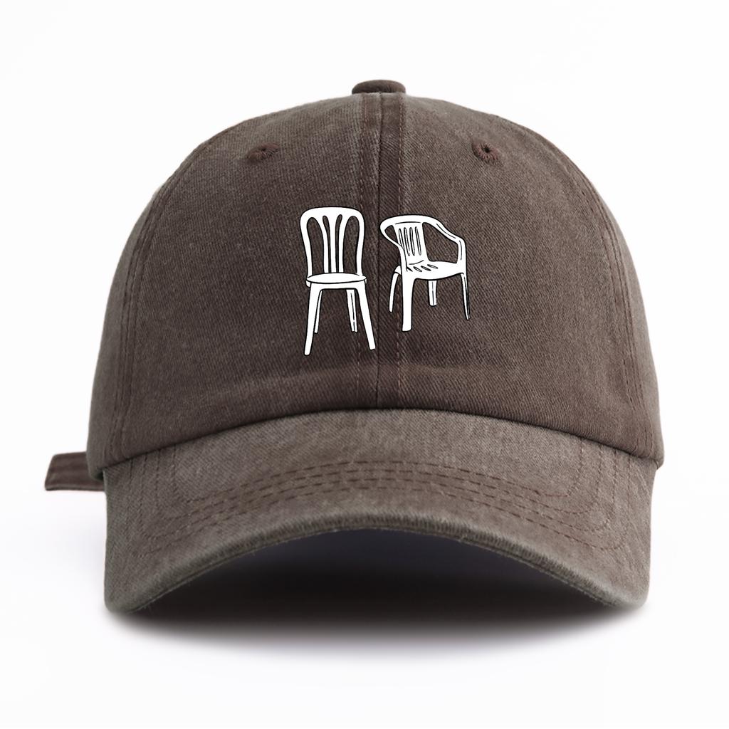 pc Chair Print Washed Baseball Cap for Adults Minimalist Retro Style Casual Soft Adjustable Dad Hat Perfect As Gift