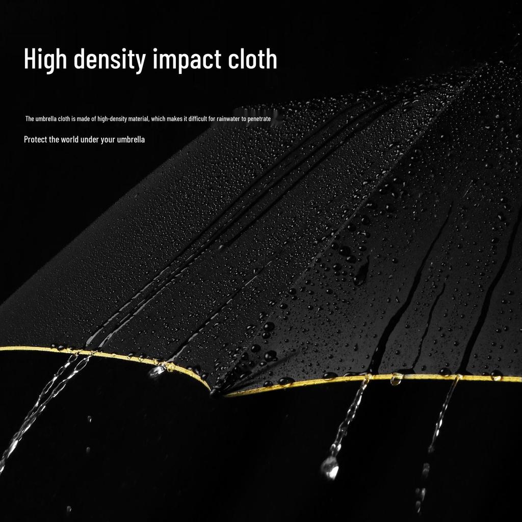 Zesílený Větruodolný Extra Velký Černý Deštník pro Tři - Dvojí Použití pro Slunce i Déšť