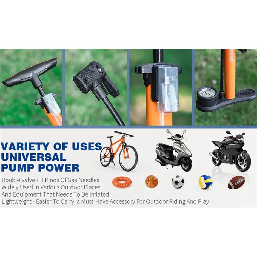 WEST BIKING Bicycle Air Pump With Gauge 160PSI High Pressure Tire Inflator Schrader Presta Cycling Pump MTB Road Bike Floor Pump