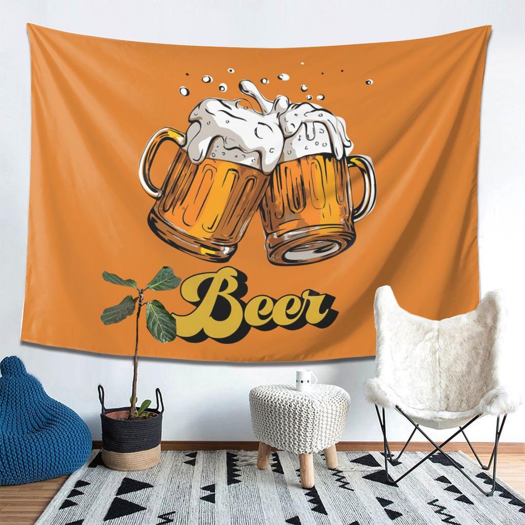 Beer Tapestry Decor Art Aesthetic Tapestries for Living Room Bedroom Home Wall Cloth Wall Hanging