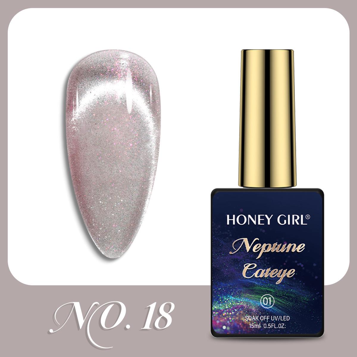 36-цветный стойкий гель-лак для ногтей  Кошачий глаз Нептун  - Полупрозрачный, Глянцевый, Гель для фотополимеризации с мягким свечением