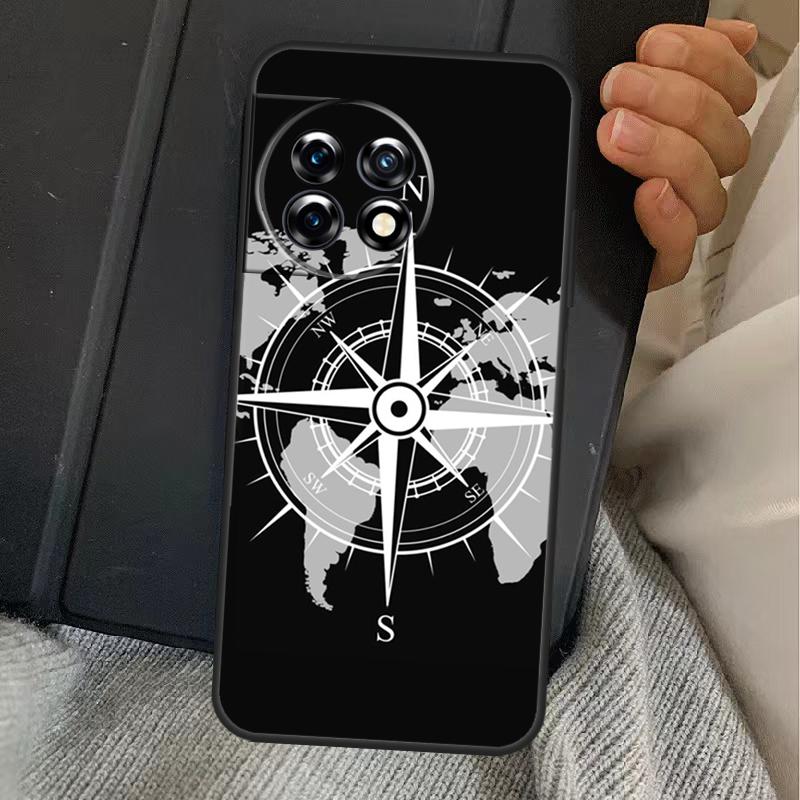 Compass Case For OnePlus 15 13 12 11 13R 13T 10T 10R 12R OnePlus Nord 5 CE 2 3 4 Lite N20 N30 Cover