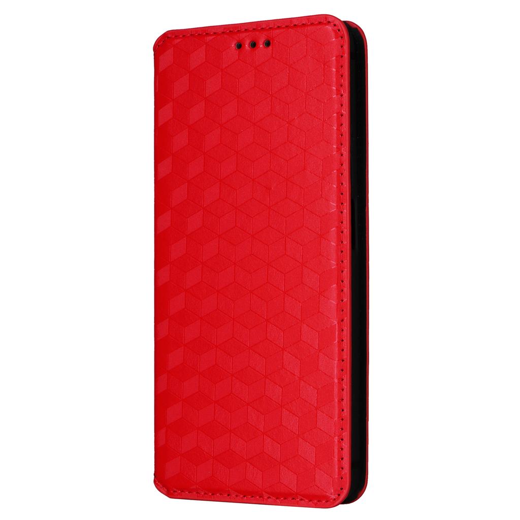 For Realme C67 4G/12 Lite 4G PU Leather Case Flip Wallet Rhombus Imprinted Magnetic Folio Cover