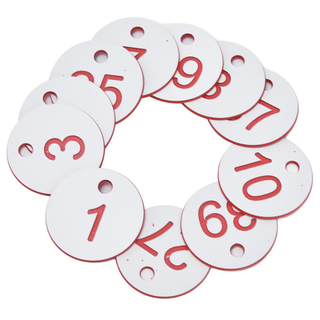 50 Stück Bienenstocketikett ABS Rund Nummeriertes Schild Etiketten mit Loch Viehzucht Bienenzuchtbedarf Weiß 1-50