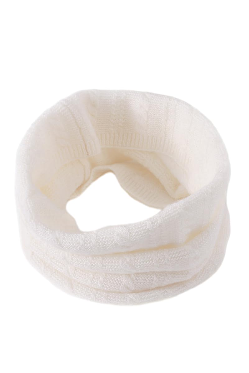 

Men s/Women s 100% Cashmere Knitted Scarf, Warm and Cold Weather, Cylindrical Neck Warmer (ZX-825) (Cream)