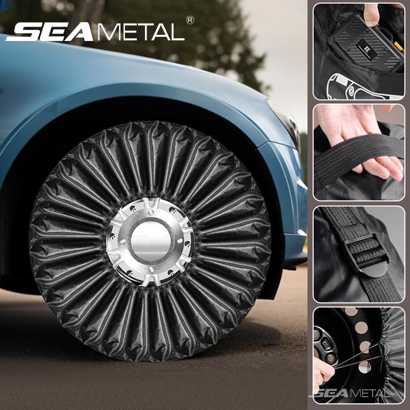 SEAMETAL 1pc 16-23 Inch Universal Car Spare Tire Cover Garage Protective Cover Waterproof Oxford Tire Protection