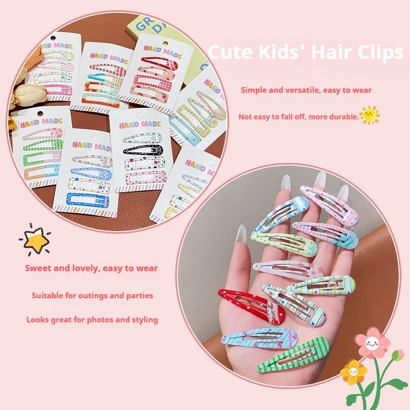 Cute Children's Colorful Polka Dot Checkered Hair Clips, Side Bangs Clips, Sweet Wispy Hair Clips, Bobby Pins.