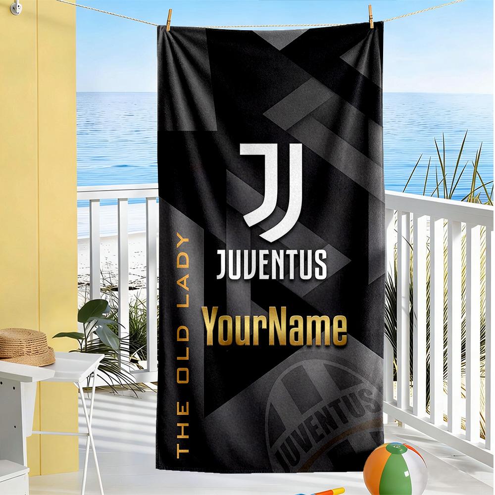Juventus Customize Your Name Beach Towel High Absorbency & Quick-Dry Suitable for Sports Travel Swimming Yoga Bathroom Beach And Pool