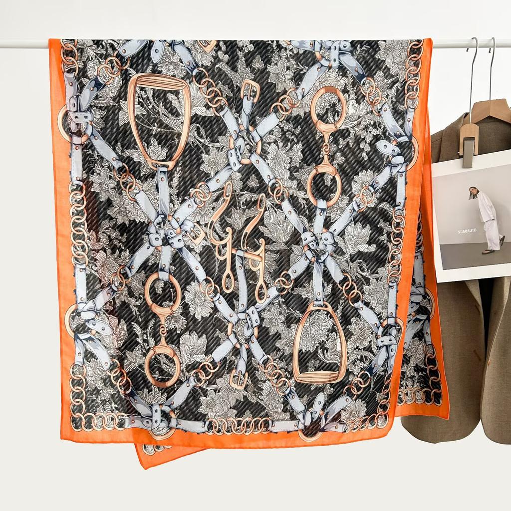 Korean Version Spring and Summer New Cotton and Linen Yarn Thin Silky Shawl Travel Sun Protection Beach Towel Women's Scarf Silk Scarf