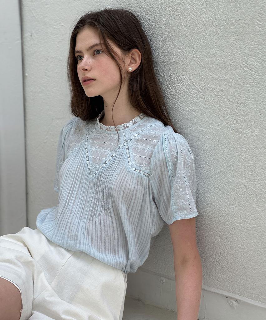 LAUTREDE MIN Letter Pink Blouse