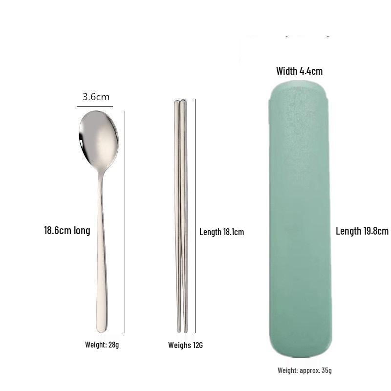 Portable Stainless Steel Cutlery Set: Fork, Spoon & Chopsticks - Ideal for Students & Outdoor Use