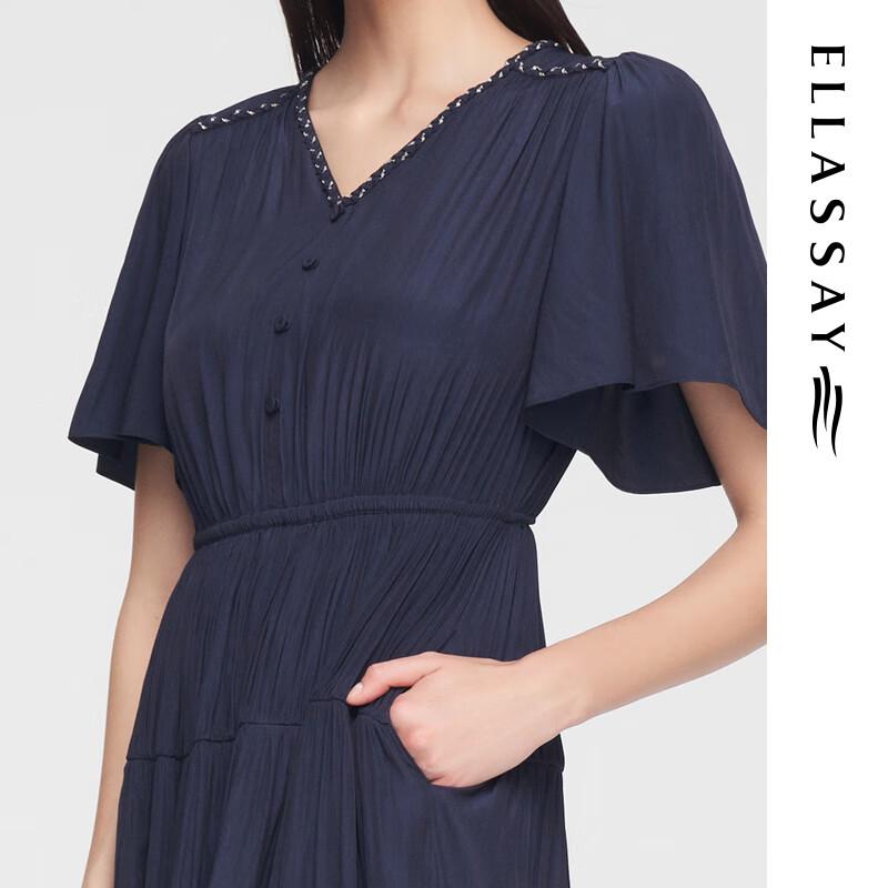 ELLASSAY Summer V-Neck A-Line Midi Dress
