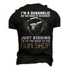 European Sizes Men'S 3D Graphic T-Shirt -Bold Statement Tee with Gun Rights Design, Black with Yellow & White Print, Durable Digital Heat Transfer