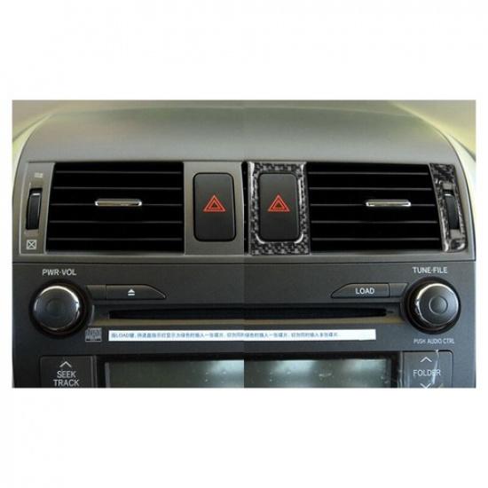 Bright Carbon Fiber Car Front AC Air Vent Frame Cover For Toyota Corolla 06-12