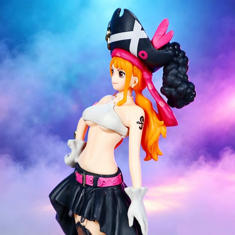 Anime One Piece Nami Black Clothes Action Figure ONE PIECE FILM RED Dress Up Figurine PVC Collectible Model Toy Birthday Gift
