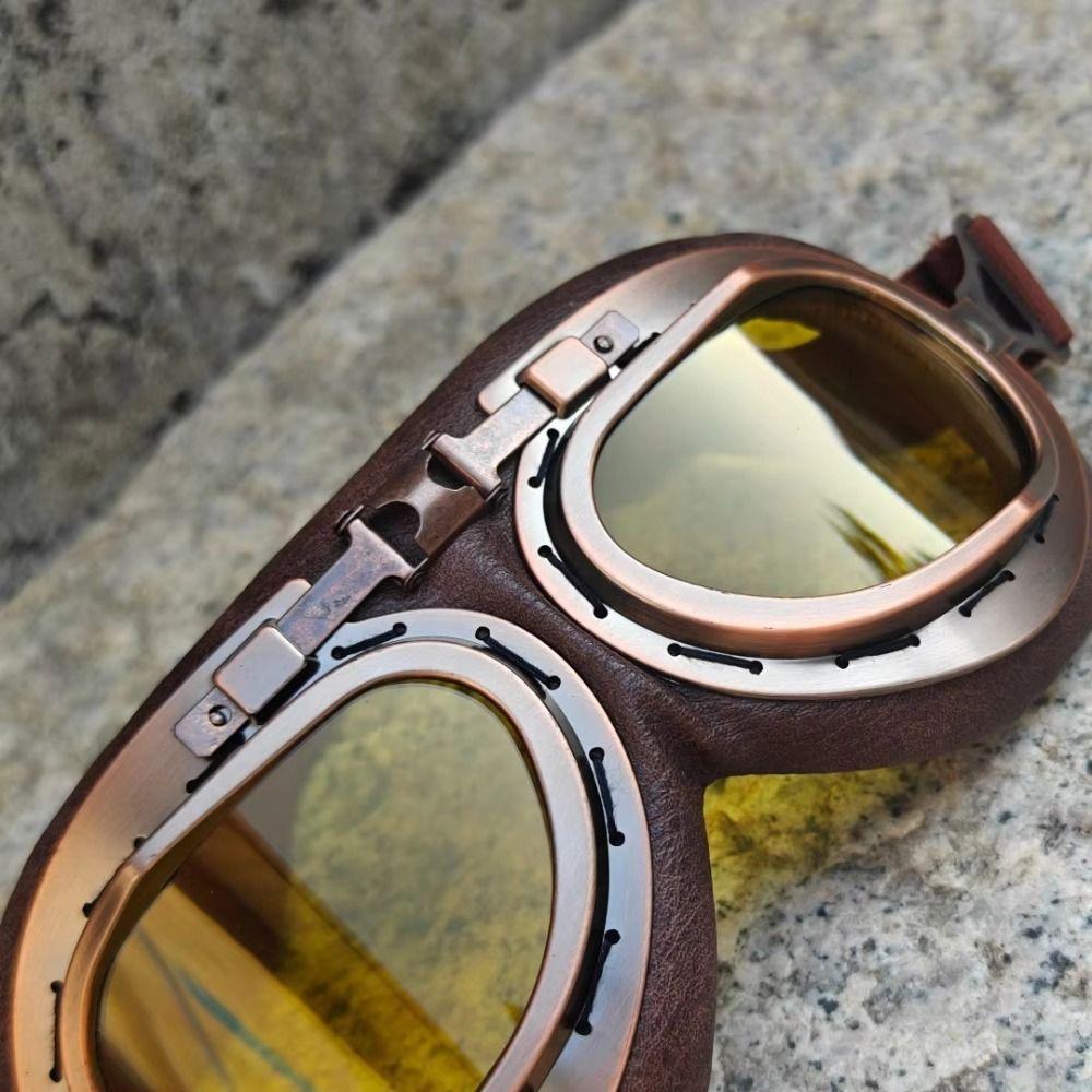 Okulary Pilotki Retro Ochrona UV Wiatroszczelne Okulary do Terenu Okulary Motocyklowe Sporty na Świeżym Powietrzu