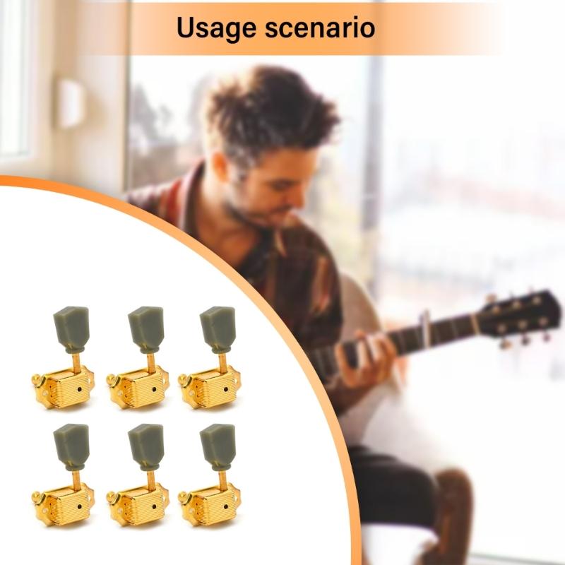 6Pcs Guitar Tunings Key Machine Head String Tuners Replacement Semi Closed Guitar Tuning Pegs Guitar Accessories