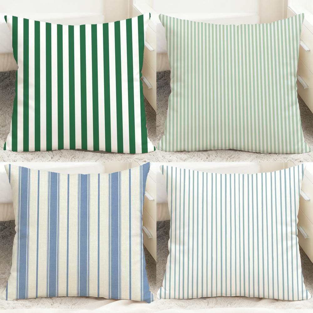 Panika Chen Unisex Stripes Cushion Cover Comfortable Reversible Pillow Cover Ideal For Car Sofa Bedroom & Beyond