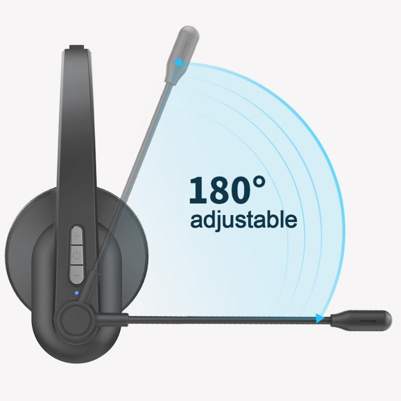 300mAh Earphone Battery Capacity Call Center Headset Hands-free Headphone for Smart Noise Cancelling Bluetooth-compatibl