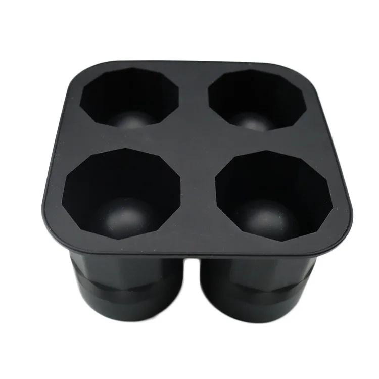 Silicone Ice Cube Mold With 4 Compartments Reusable Ice Cubes For Drinks Each Capable Of Holding 1oz Multifunction Ice Cup Mold