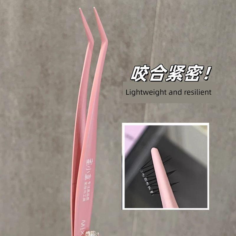 Thick Self-Adhesive 3D Stereo Long Baby Fake Eyelashes Pink Non-Stick Gold Feather Clip