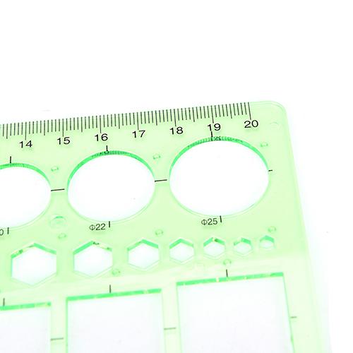Plastic Circles Squares Hexagons Geometric Template Ruler Stencil Measuring Tool