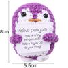 10/1x Positive Energy Penguin Hug Pocket Mini Handmade Plush Wool Knitting Potato Doll with Card Party Christams Festival Gifts