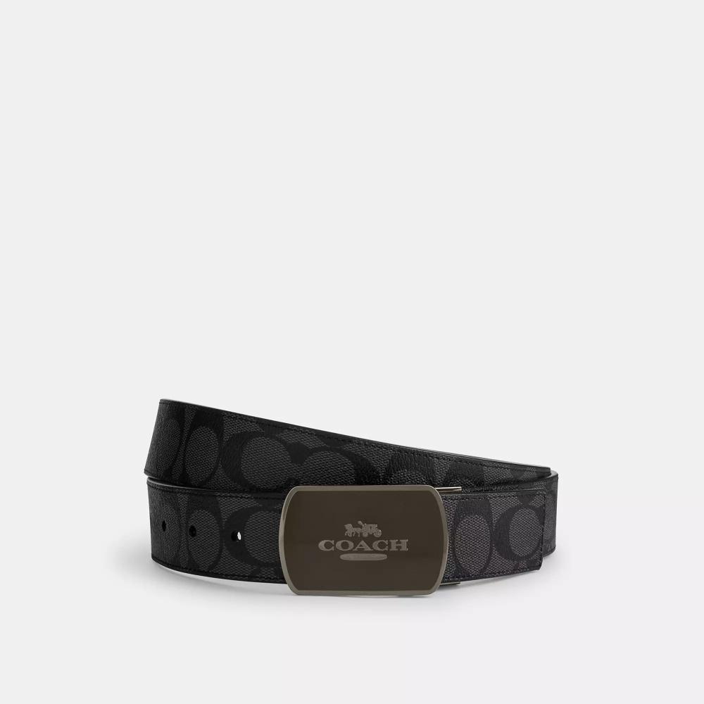 

Пряжка Coach Plaque Buckle Cut To Size Reversible belt 38 мм Gunmetal Charcoal Black One Size