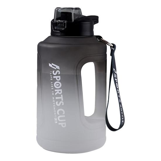 

1500/2300/3780ml Large Capacity Ergonomic Handgrip Water Bottle Food Grade Leak-proof Lid Big Water M чёрный/черный белый