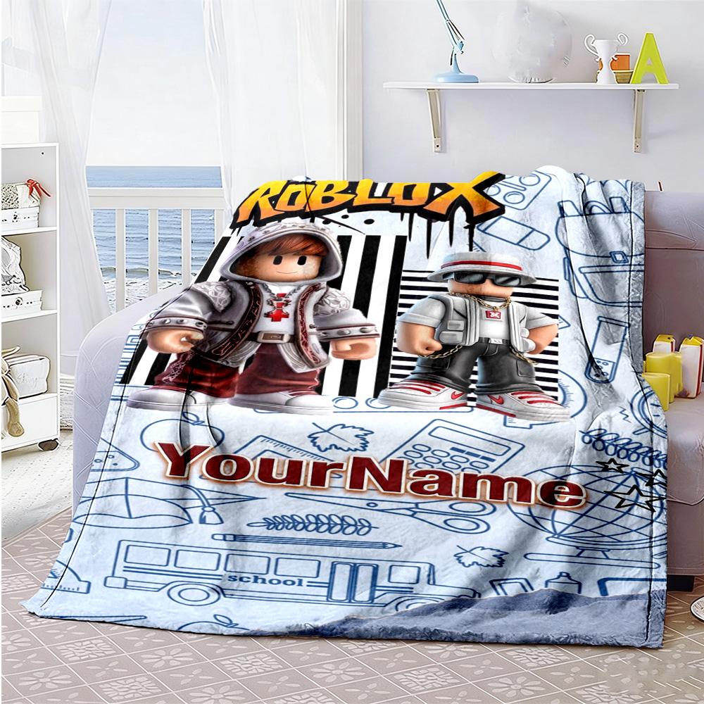 Roblox 482 Personalized Name Blanket Lightweight Personalized Blanket Warmthful Decor Throw For Living Room Office Chair Sofa Couch All-Season Use