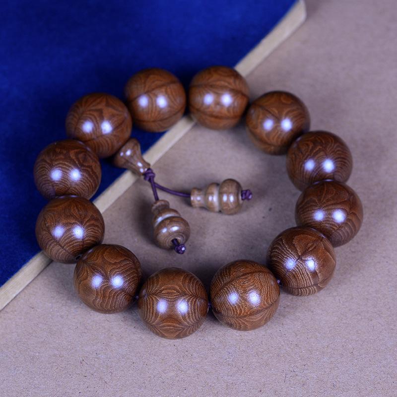 Boutique Six-way Wood Old Material Bracelet, Dragon-lowering Wood, Nine-way Wood Wenwan Wooden Buddha Beads, Rosary Beads