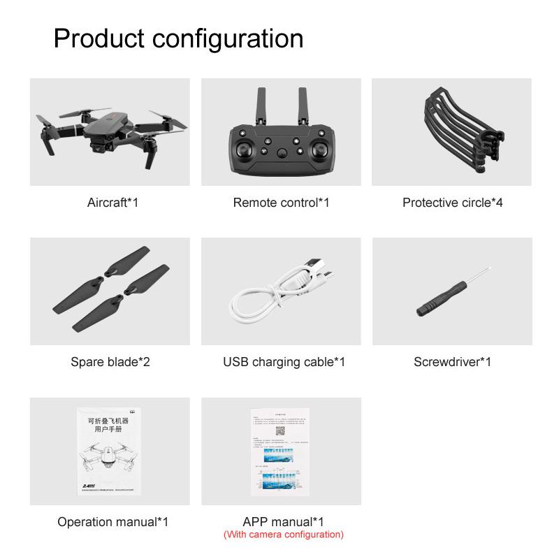 E88 Mini Drone Profesionální HD kamera Vyhýbání se překážkám Letecké fotografování Bezkartáčové skládací kvadrokoptéry Hračky Dárky Novinka