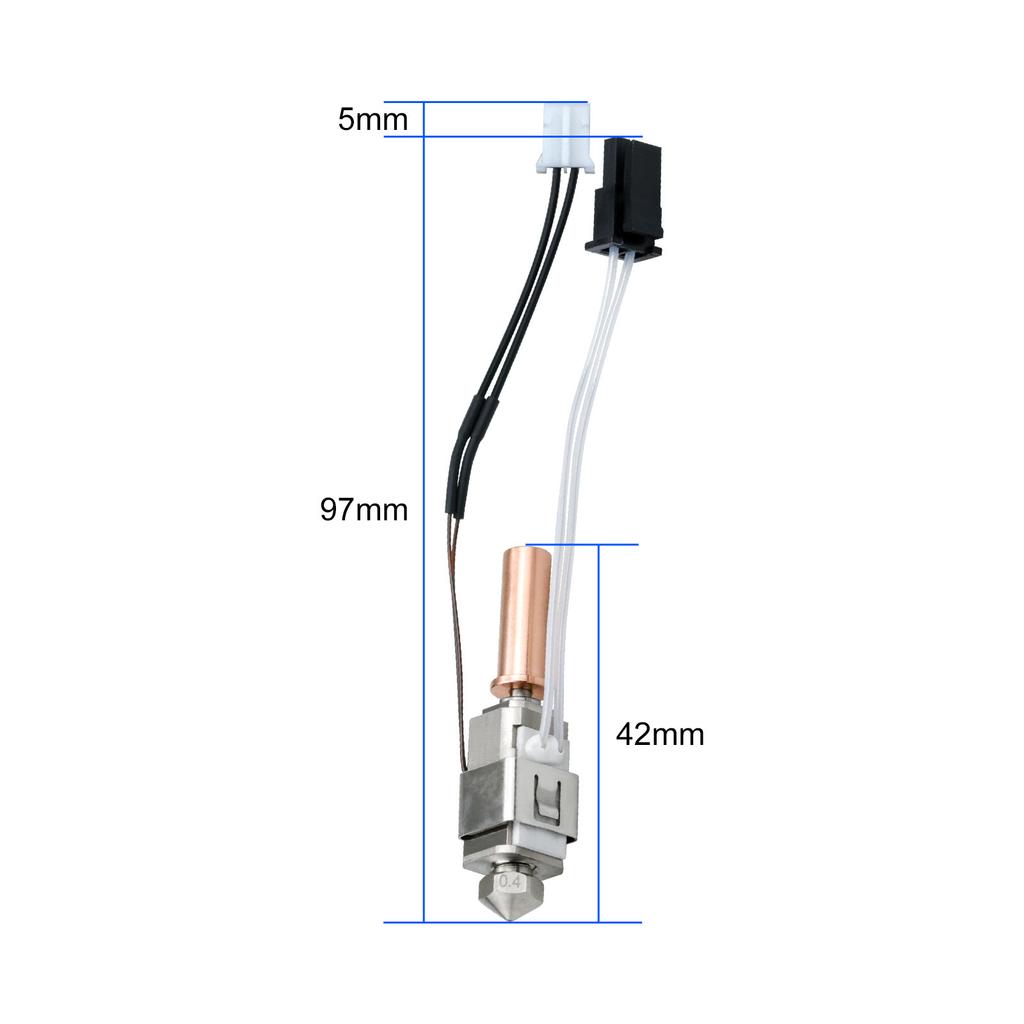 Kobra2 Upgraded Ceramic Hot End Kit 2pro/max Copper-plated Nozzle Print Head Bimetal Throat