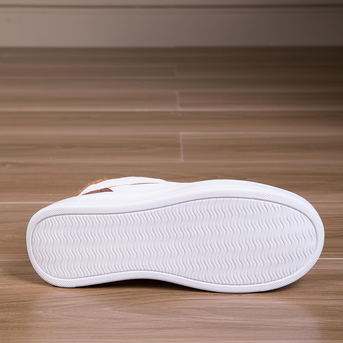 TUINANLE зимняя женская обувь теплые плюшевые кроссовки из искусственной кожи на плоской — фото 7