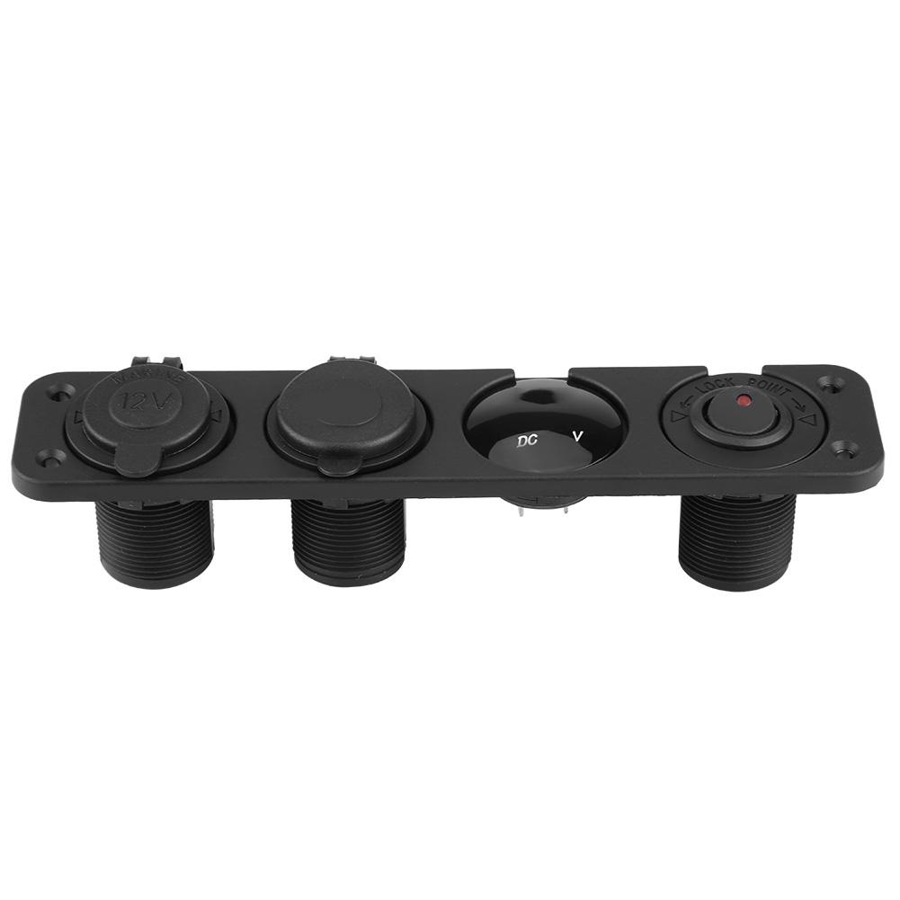 4 in 1 On Off Toggle Switch Panel Dual USB Charger Voltmeter for Car Boat Marine Truck Red