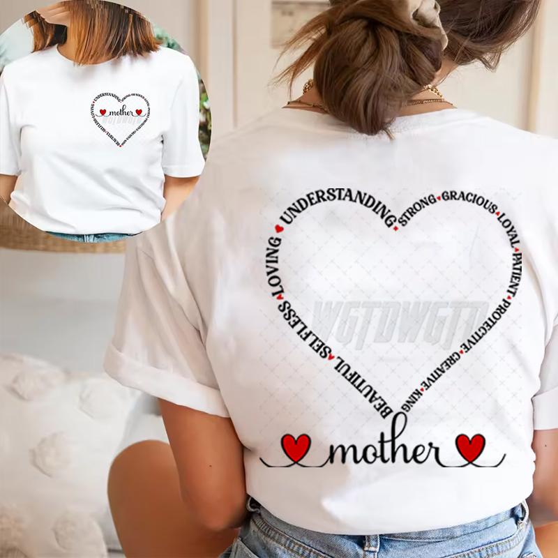 Mothers Day Gift Short Sleeve Tshirt Crew Neck Happy Mothers Day Shirt Fashion Woman Clothing Letter Print Classic Tops Tees