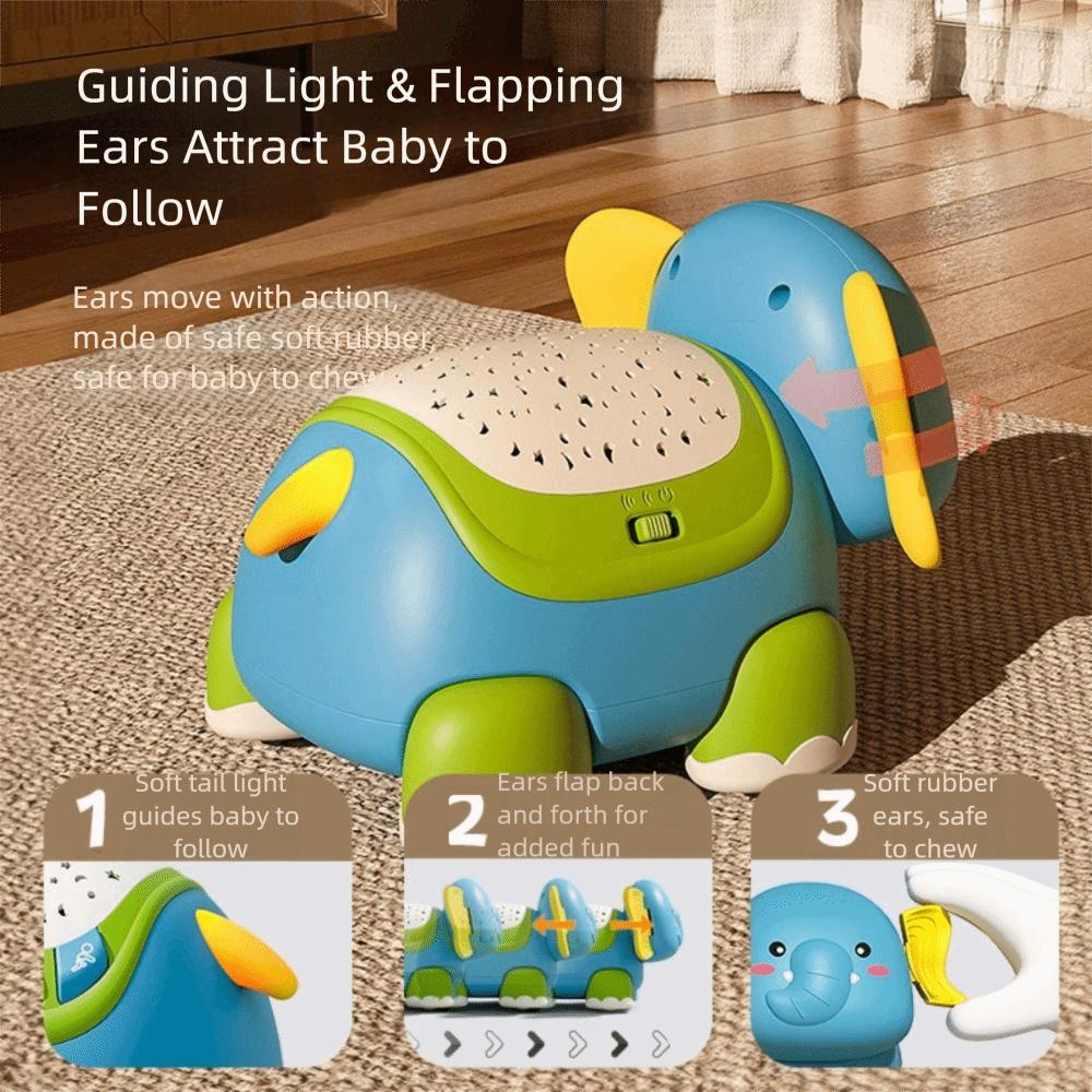 Timer Function Crawling Elephant Colorful Light Up Baby Crawling Toys  Tummy Time