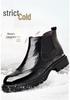 Men's Genuine Leather Chelsea Boots, Versatile Velvet-Lined Mid-Calf, Breathable, Trendy Snow & Martin Boots