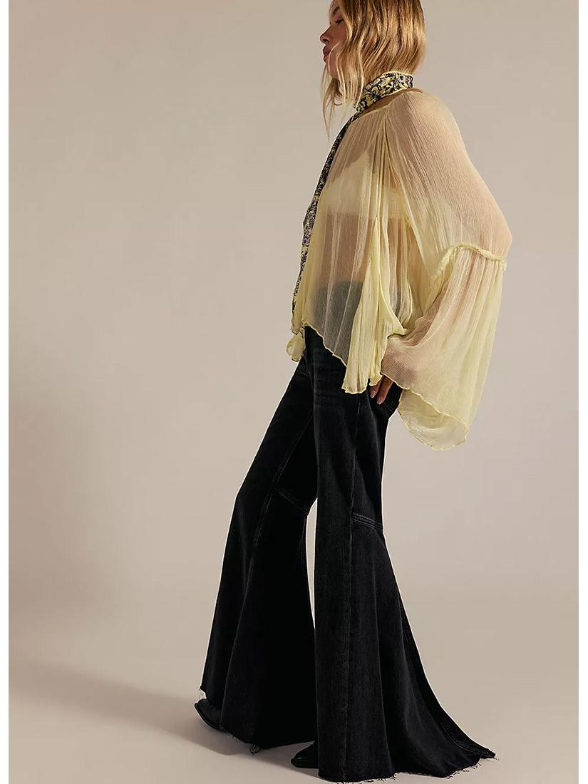 

2025 Women s High-Waist Wide-Leg Jeans - European and American Style Extra Large чорний