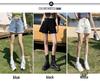 Women's High-Waist Denim Shorts - Rolled Hem, Double Button, A-line, Summer Wide Leg