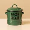 Vintage Enamel Bacon Grease Container with Lid Rustic Farmhouse Grease Container with 2 Handles Kitchen Oil Storage Jar for Storing Lard Spices Soup