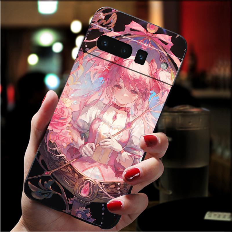 For Google Pixel 10 9 Pro XL Silicone Phone Soft Case For Google Pixel 9A 8A 7A 6A 5 Cover Shell Puella Magi Madoka Magica