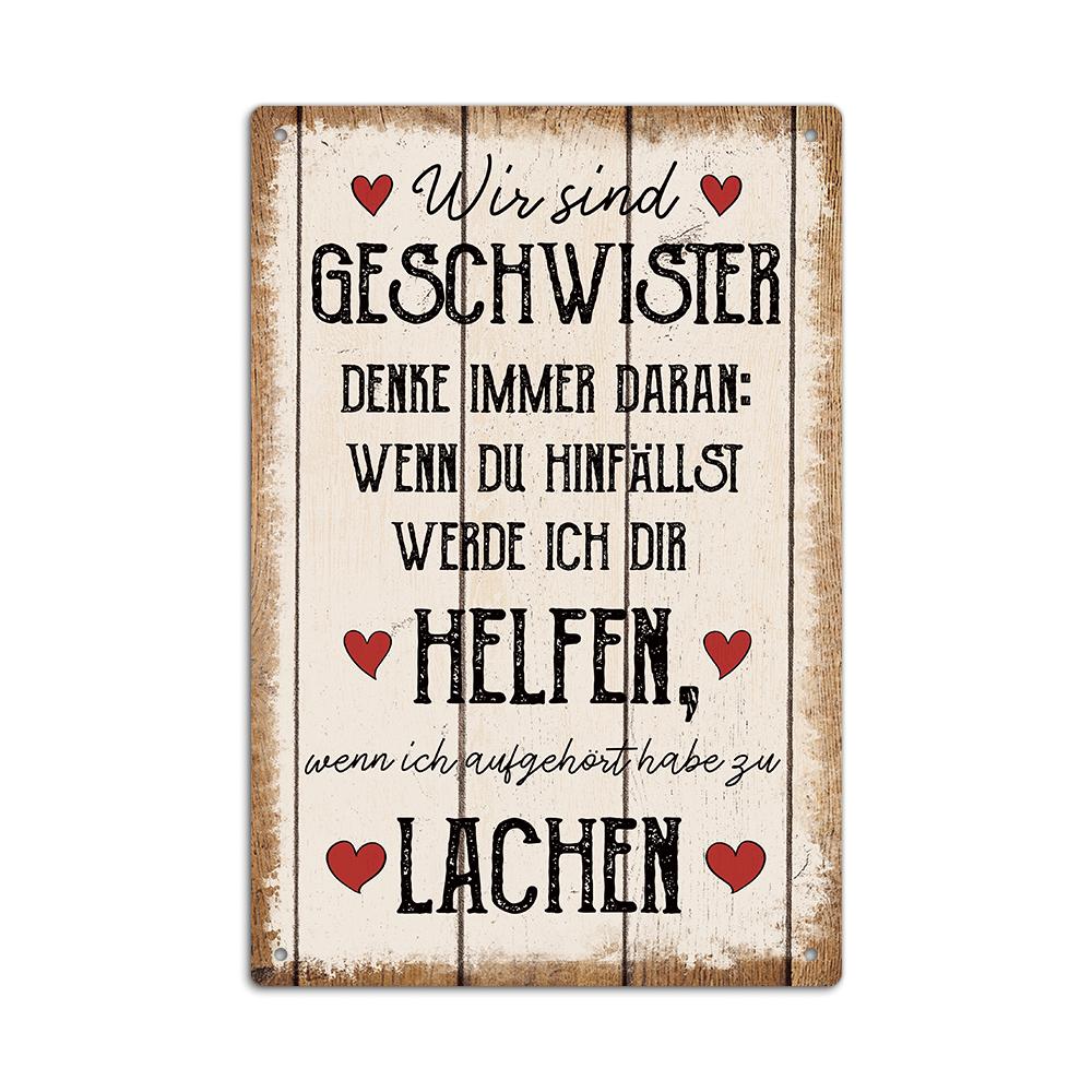 Putuo Decor 1pc Art German Vintage Metal Sign, 7.9x11.8Inches,Wall Art Decor for Home Farmhouse Living Room Shop Club, Fun Gifts