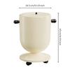Freestanding Waste Bin with Lid Lidded Cylindrical Trash Inner Liner Compact Garbage Can
