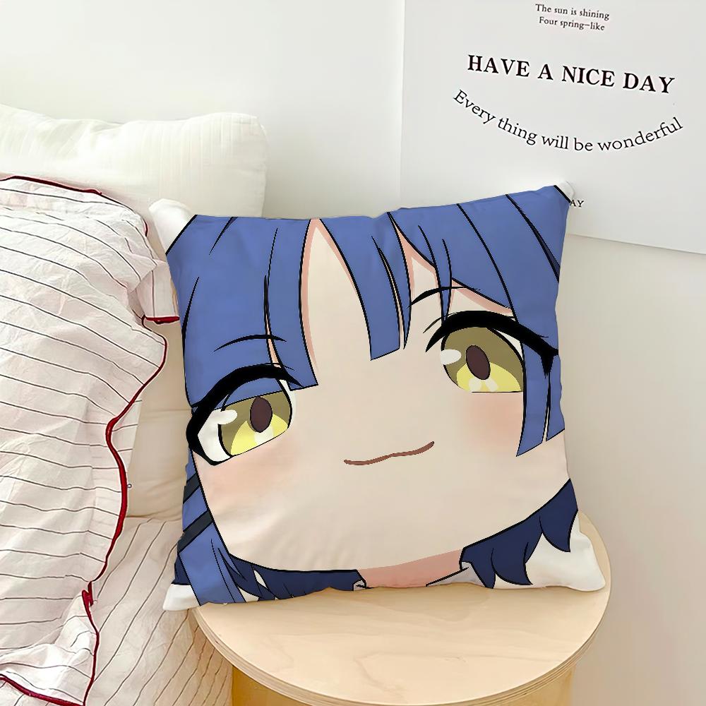 anime b-Bocchi the Rock chibi girl cushion cover Comfortable soft Pillow Case for Sofa Living Room Home Decor Protective Covers