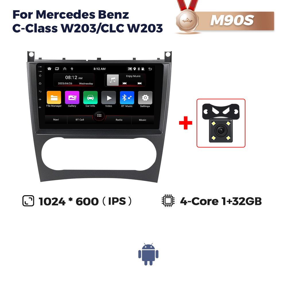 8G+256G IPS Android Car Multimedia Player Autoradio GPS For Mercedes Benz C-Class W203/CLC W203/CLK W209 Radio Navigation No DVD